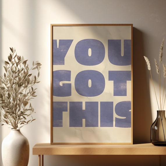 You Got This Bold Purple Letterpress Typography Motivation Quote Poster