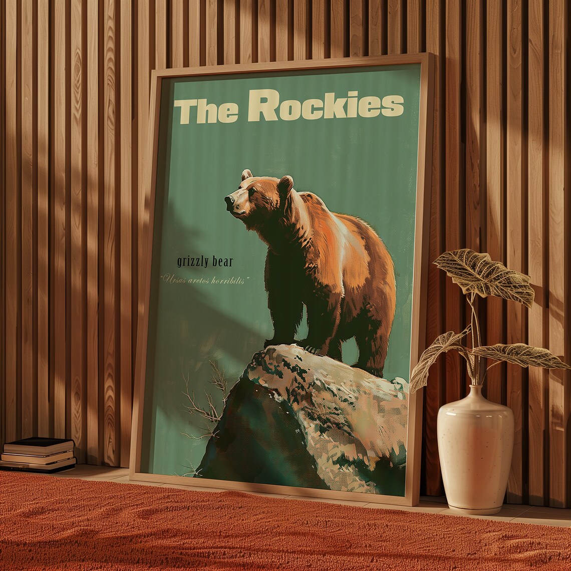 Vintage Grizzly Bear Travel Poster, Rocky Mountains - Image 5