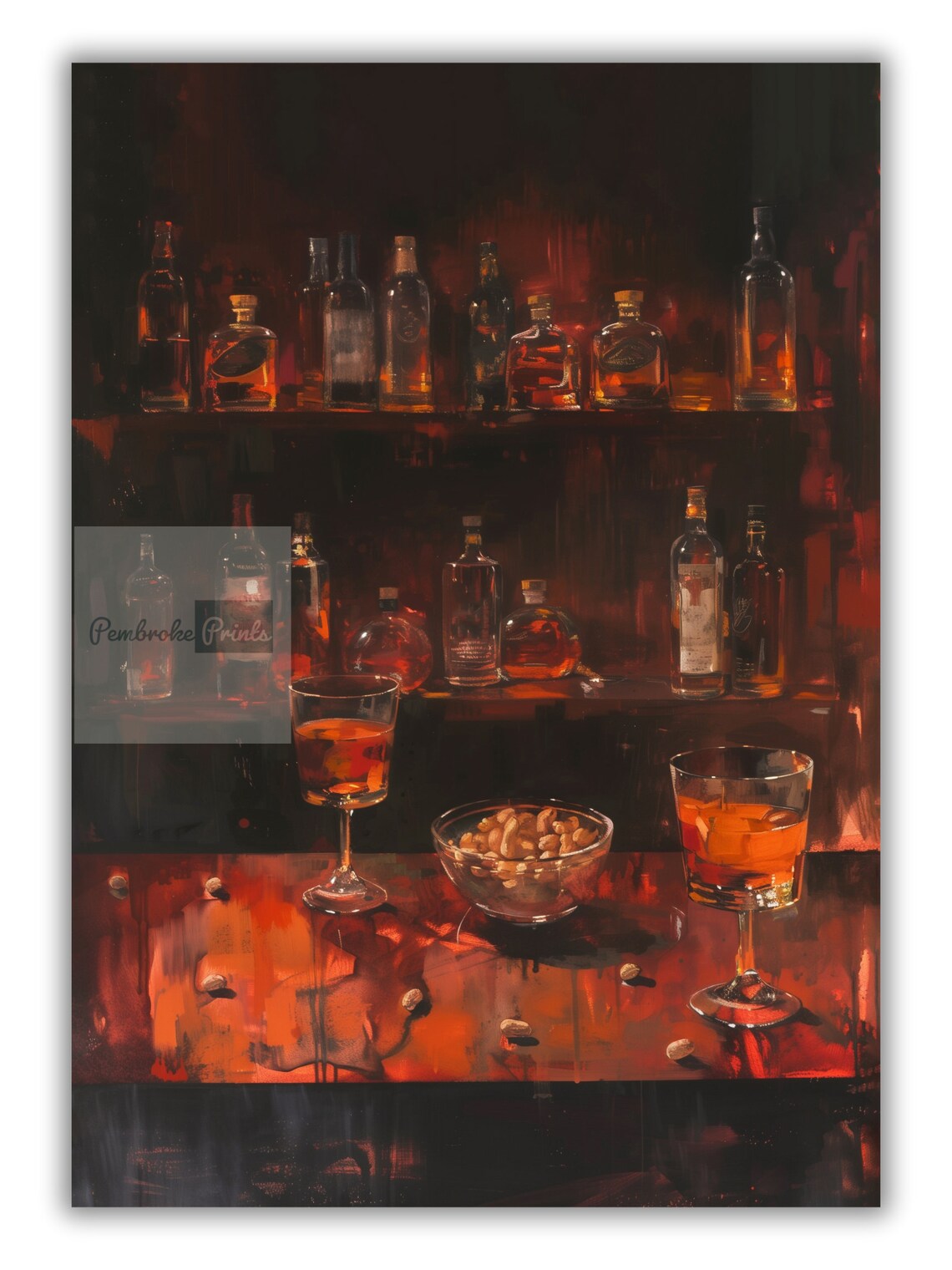 Gloomy Bar Abstract Poster, Matisse-Style Artwork - Image 3