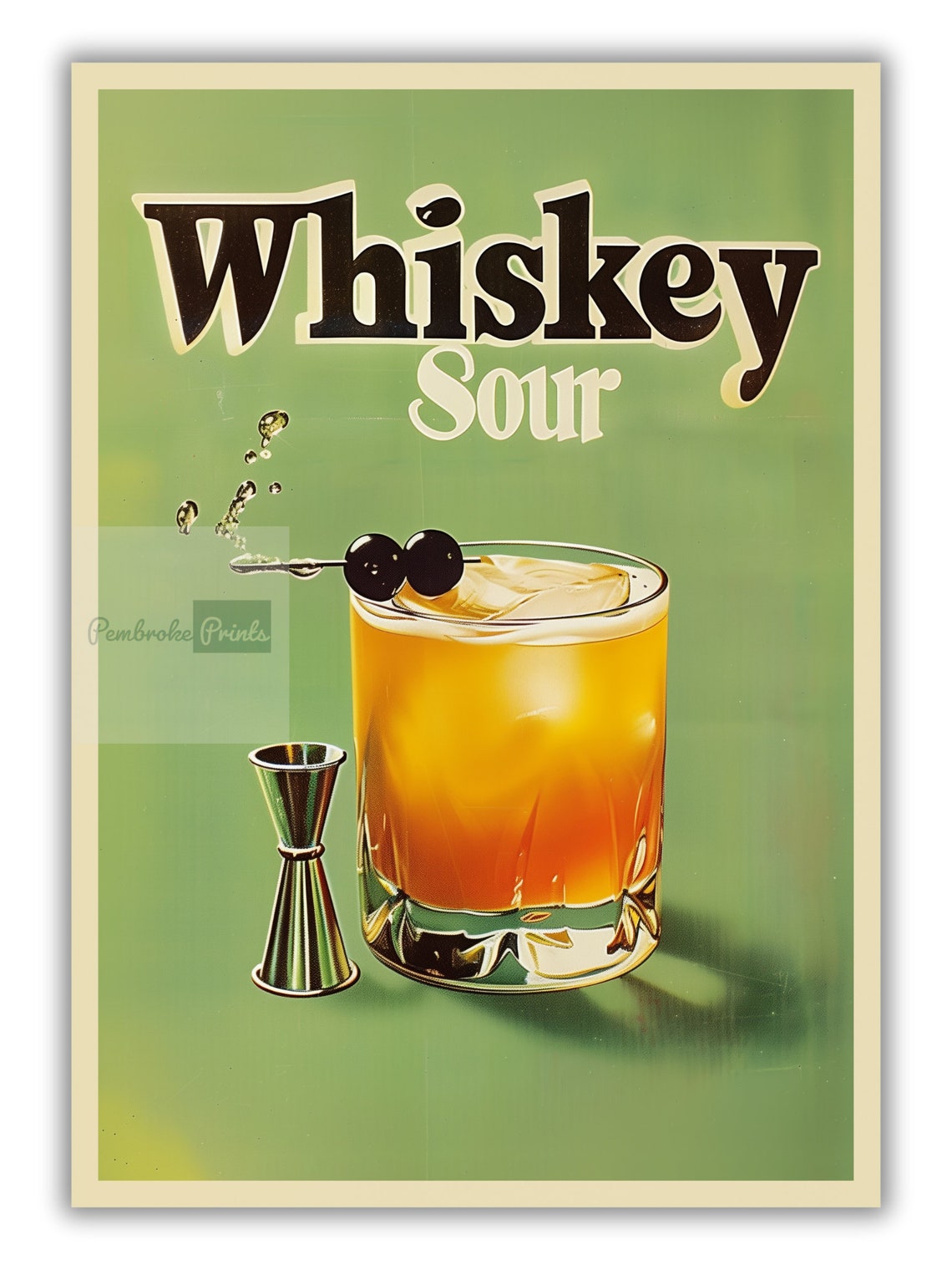 Vintage Whiskey Sour Cocktail Bar Decor Poster for Home Bar Lovers - Image 3