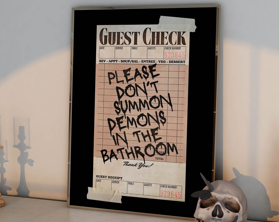 Don't Summon Demons in the Bathroom Funny Halloween Quote Poster