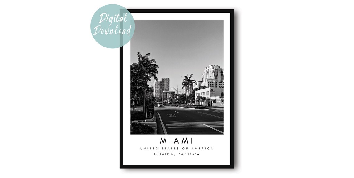 Miami Travel Poster, USA Destination Art Print