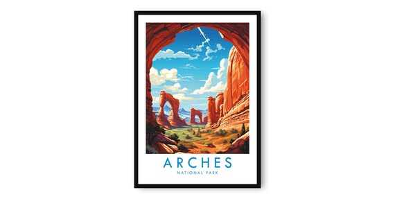 Arches National Park Red Rock Arches Desert Utah Travel Poster
