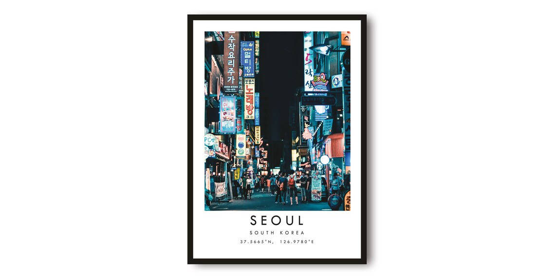Seoul South Korea Minimalist Travel Poster