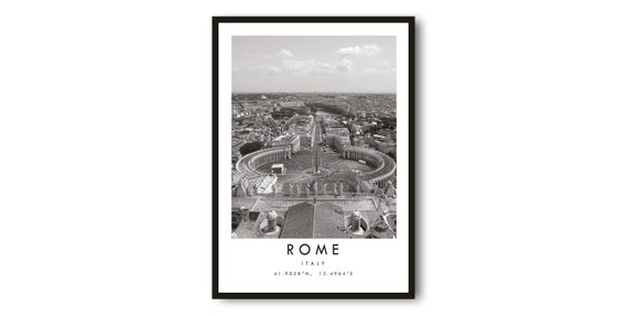 Rome Italy Black And White Cityscape Art Print