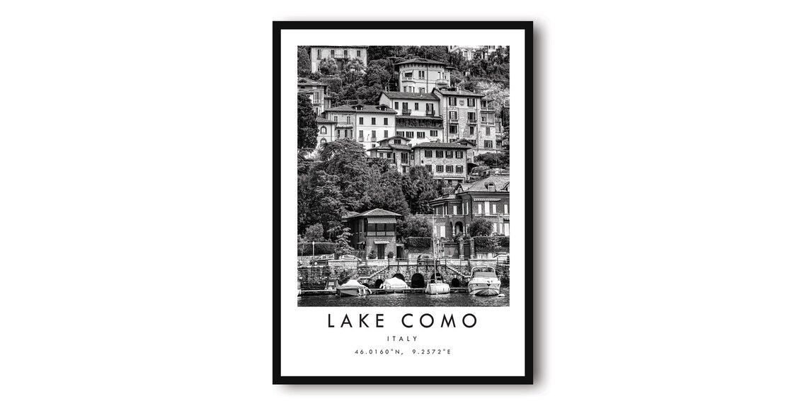 Lake Como Minimalist Italy Travel Poster, Wall Art