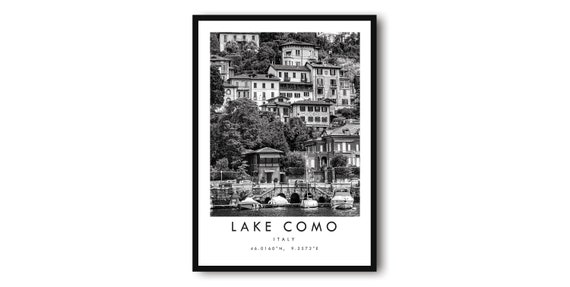 Lake Como Minimalist Italy Travel Poster, Wall Art