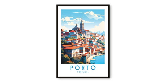 Porto Travel Poster Portugal Cityscape Art Print