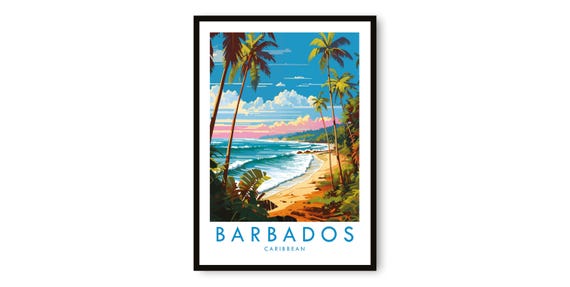Barbados Caribbean Island Travel Poster