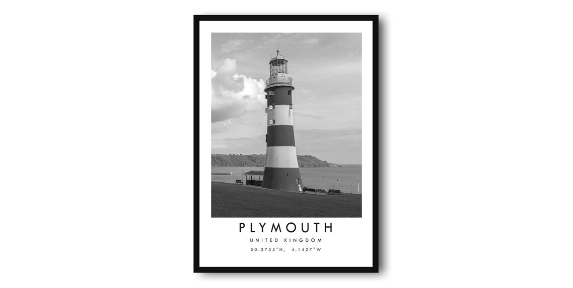 Plymouth Travel Poster, England Wall Decor
