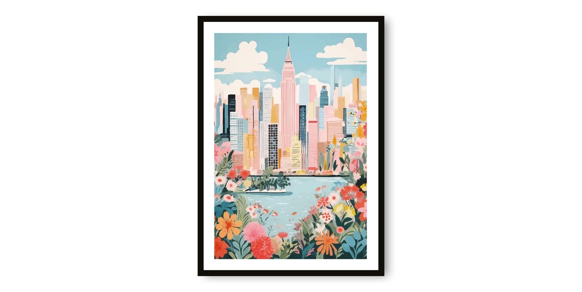 New York City Travel Poster, Urban Wall Art Print