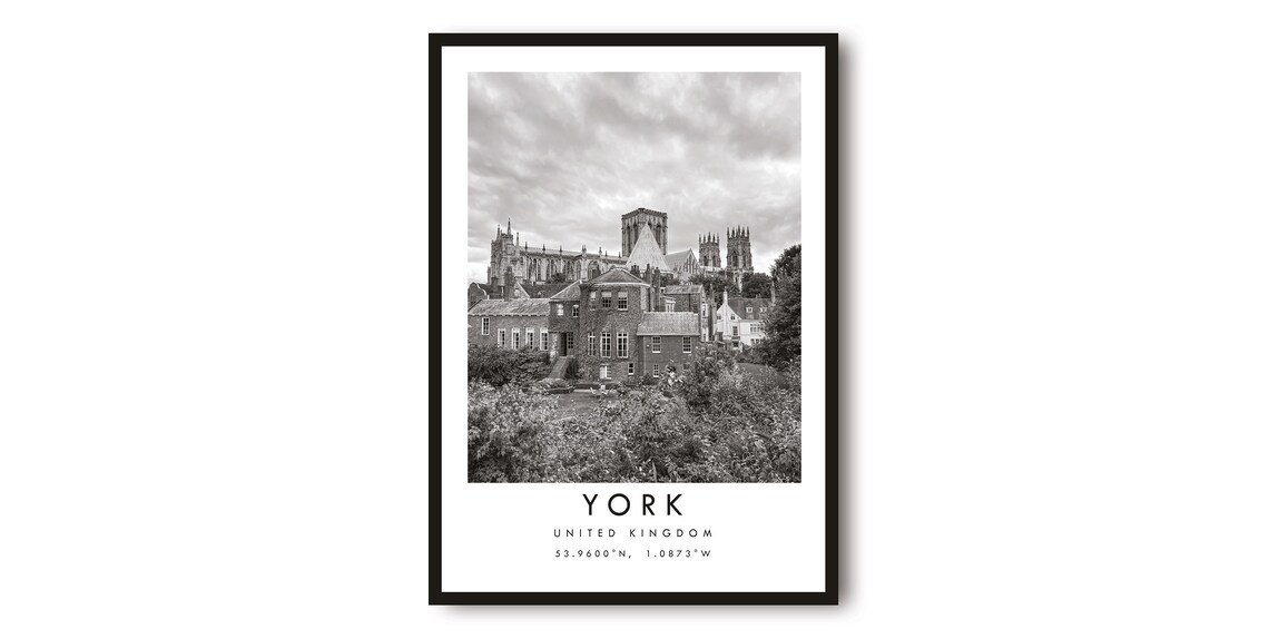 York Minster Black and White Travel Photography Cityscape Wall Art