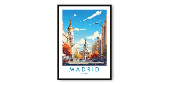 Madrid Spain Vintage Travel Poster, Art Print