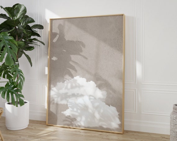 Beige Cloud Wall Art Print Neutral Wall Art Minimalist Landscape Poster Above Bed Decor Sky Wall Decor Above Bed Print Living Room