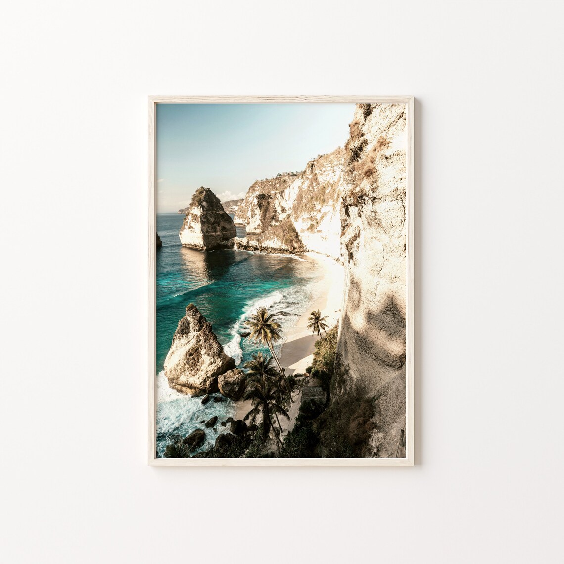 Bali Coastal Travel Poster, Tropical Nature Scene
