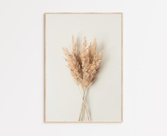 Pampas Grass Minimalist Boho Wall Art Print