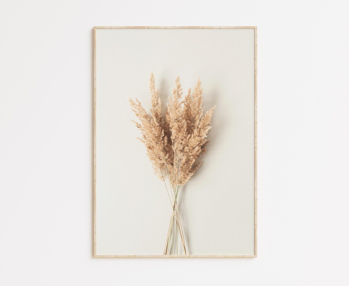 Pampas Grass Minimalist Boho Wall Art Print