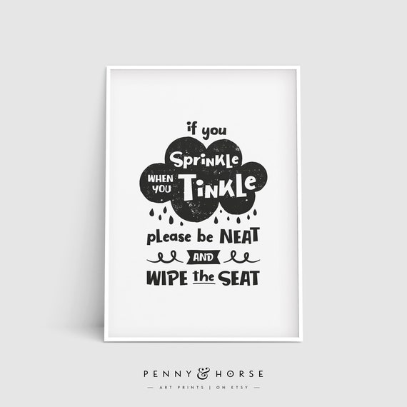 Funny Kids Bathroom Sign, Bathroom Wall Decor