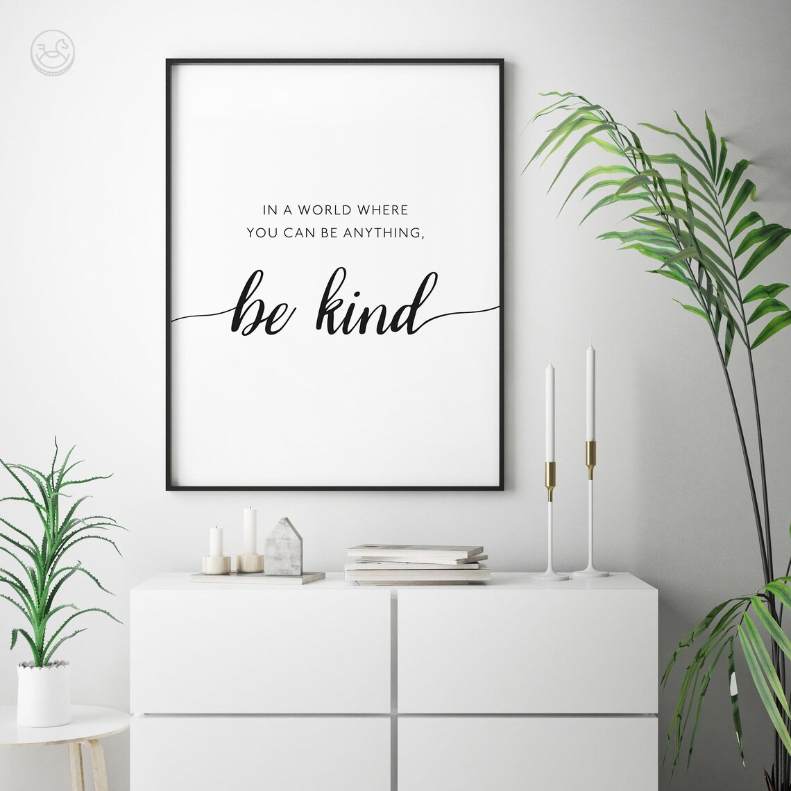 Be Kind Minimal Inspirational Quote Art Print - Image 3