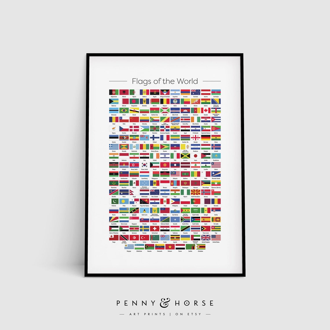 Flags Of The World Countries Complete Country Flag Chart Poster