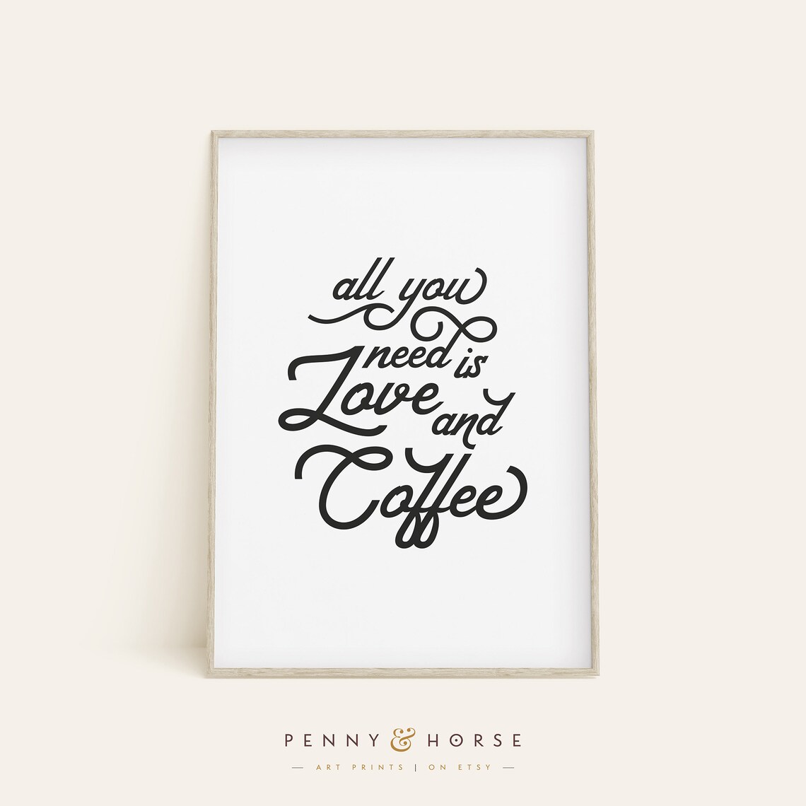 Love Coffee Art Print, Coffee Kitchen Wall Decor - Image 3