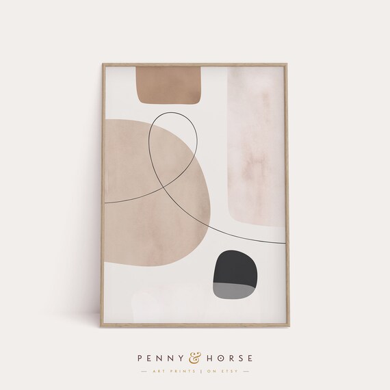 Organic Boho Shapes Print Neutral Nordic Wall Art Muted Earth Tone Home Decor Abstract Scandi Print Modern Art