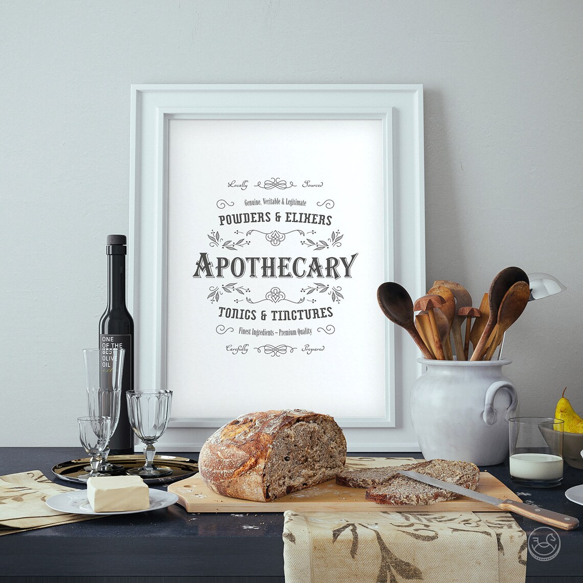 Vintage Bathroom Apothecary Sign Art Print - Image 2