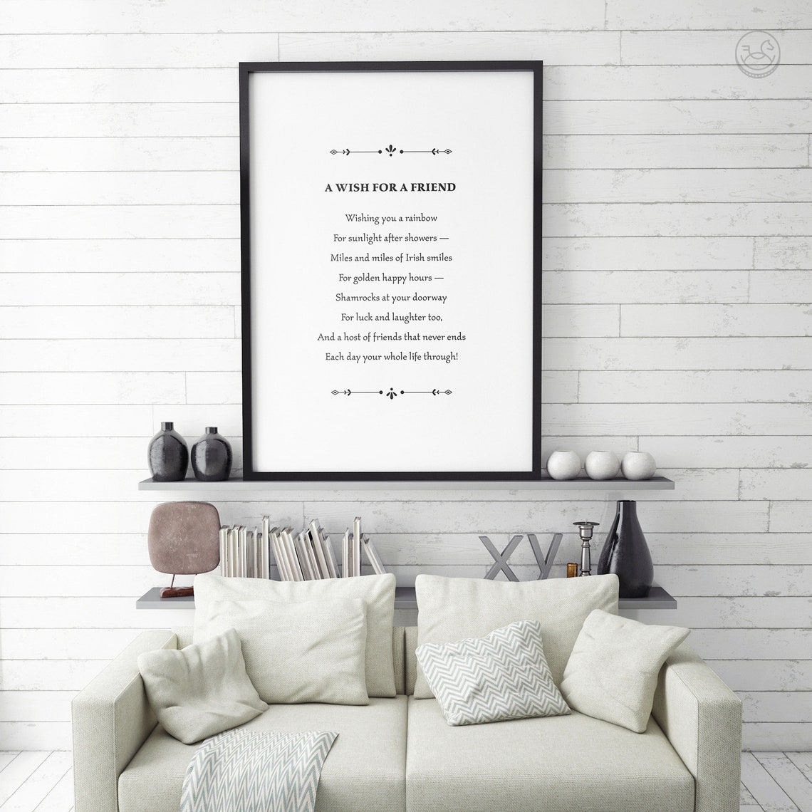 Irish Wish For A Friend Blessing Poem Vintage Typography Poster - Image 3