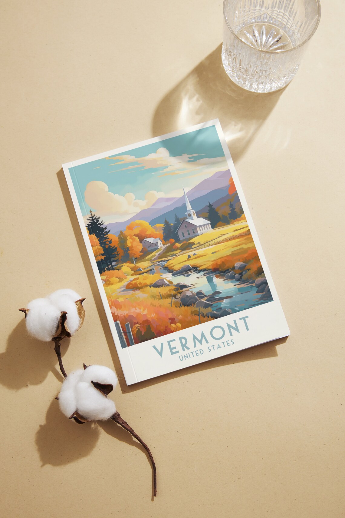 Vermont Autumn Church Riverside Fall Colors Valley Travel Poster - Image 2