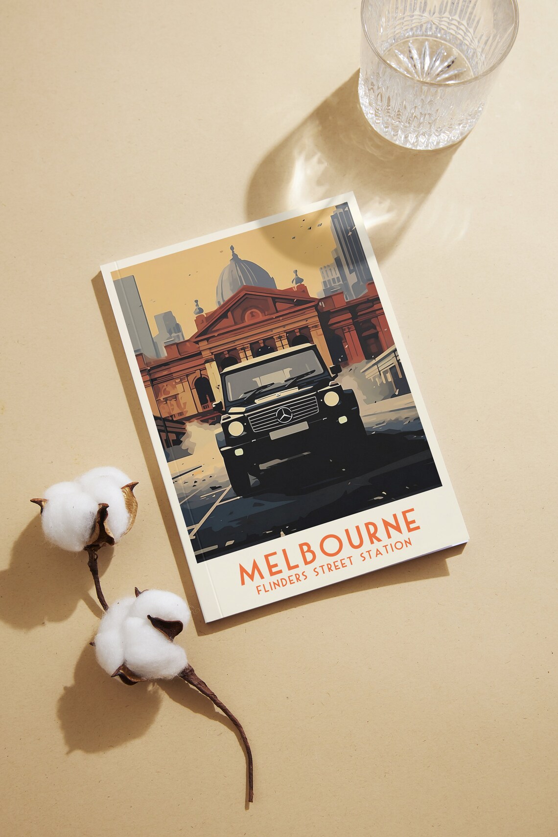 Melbourne Flinders Street Station Black SUV Retro Travel Poster Art - Image 2