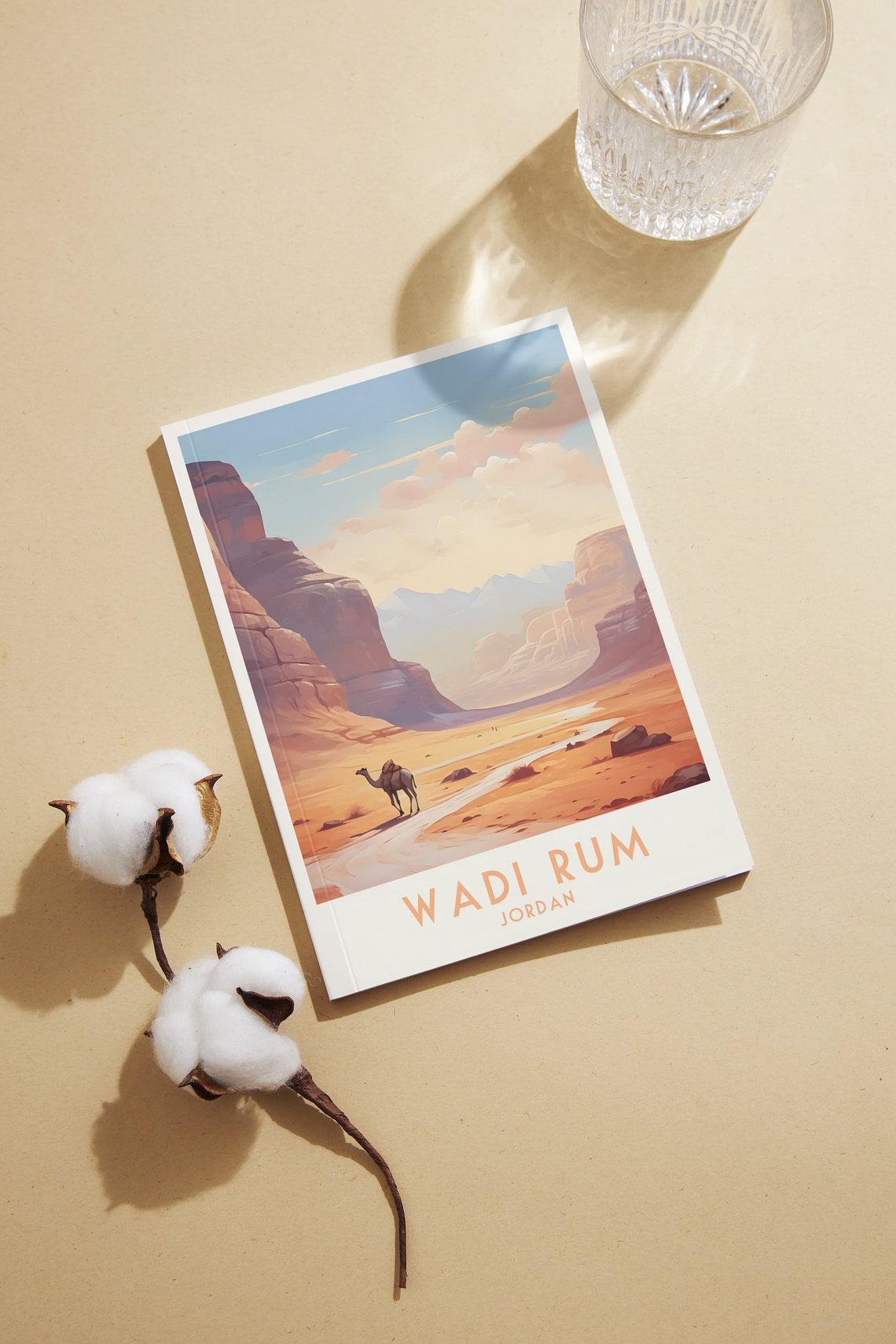 Wadi Rum Jordan Desert Camel Red Cliffs Vintage Travel Poster - Image 2