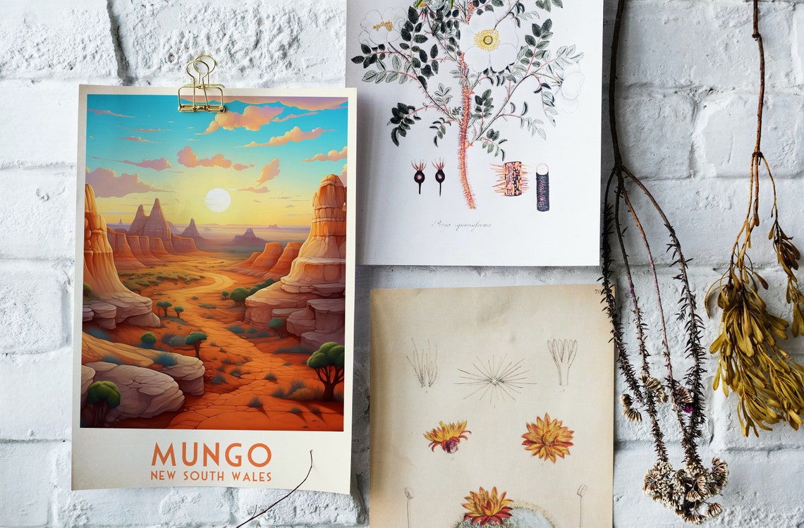 Mungo New South Wales Outback Red Desert Canyon Sunset Poster - Image 4