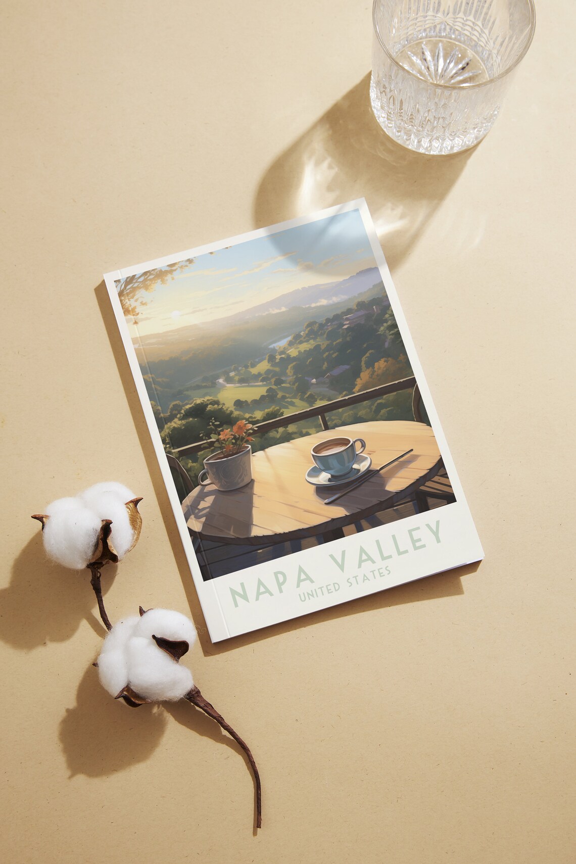 Napa Valley Poster with Sunrise Coffee Overlooking Rolling Hills - Image 2
