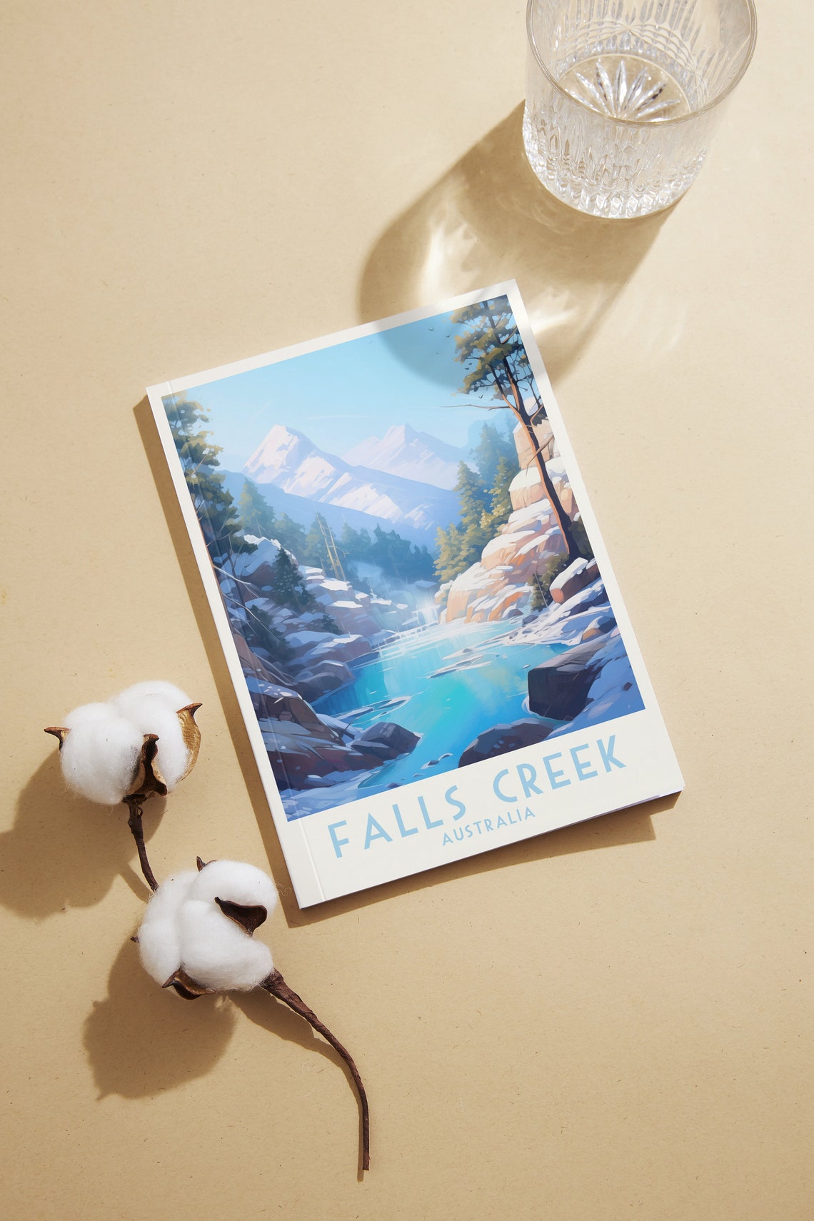 Falls Creek Australia Snowy Alpine Stream Winter Landscape Poster - Image 2