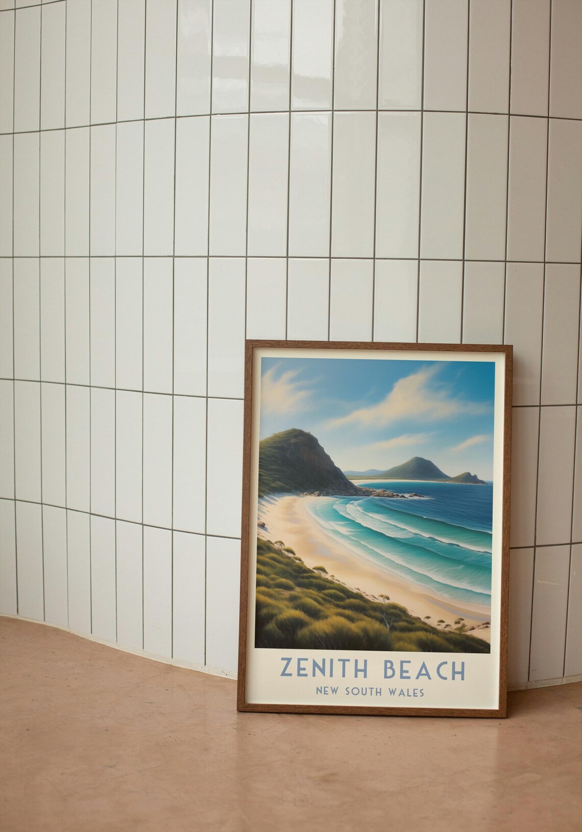 Zenith Beach White Sand Cove Headland New South Wales Travel Poster - Image 4
