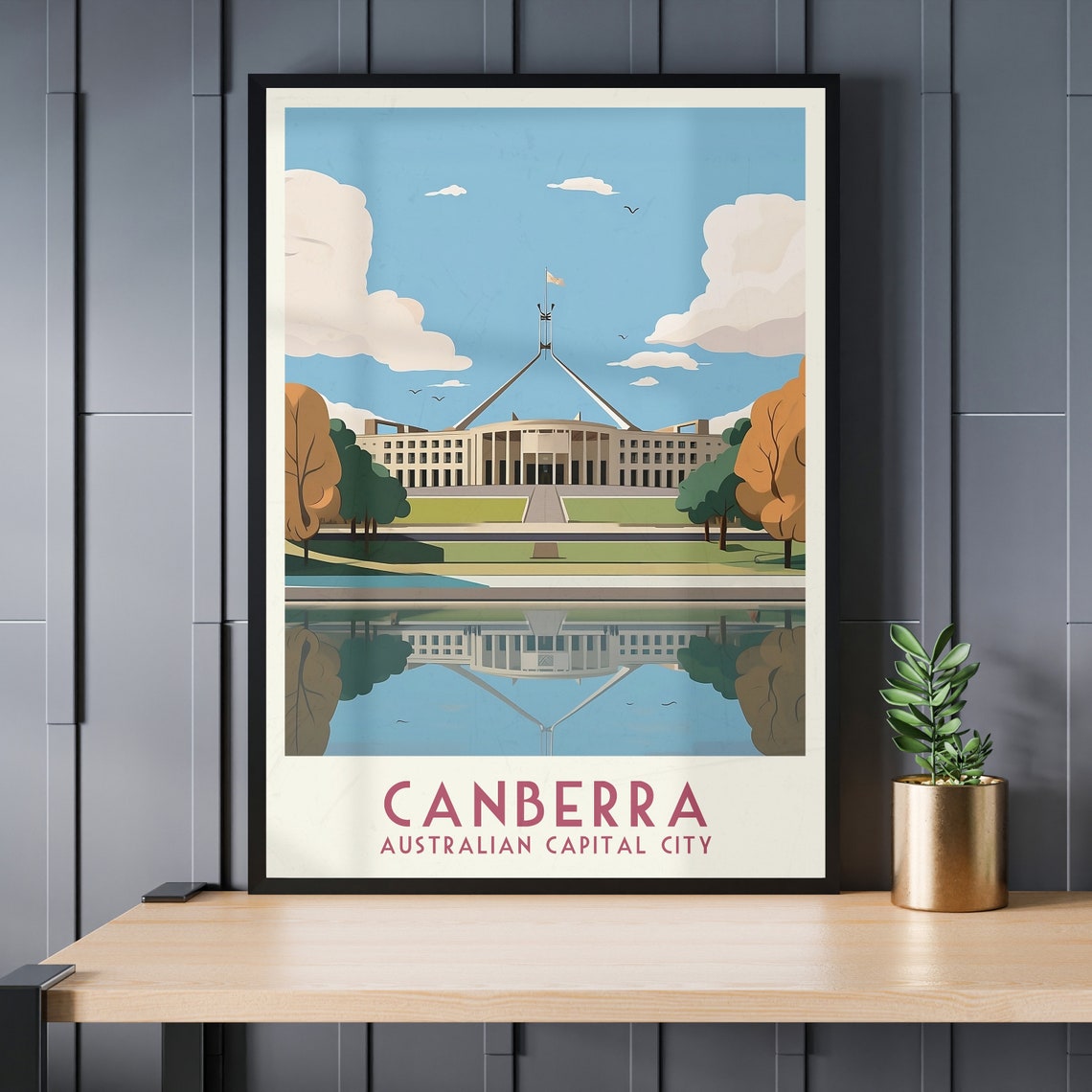 Canberra Australian Capital Parliament House Reflection Poster - Image 3
