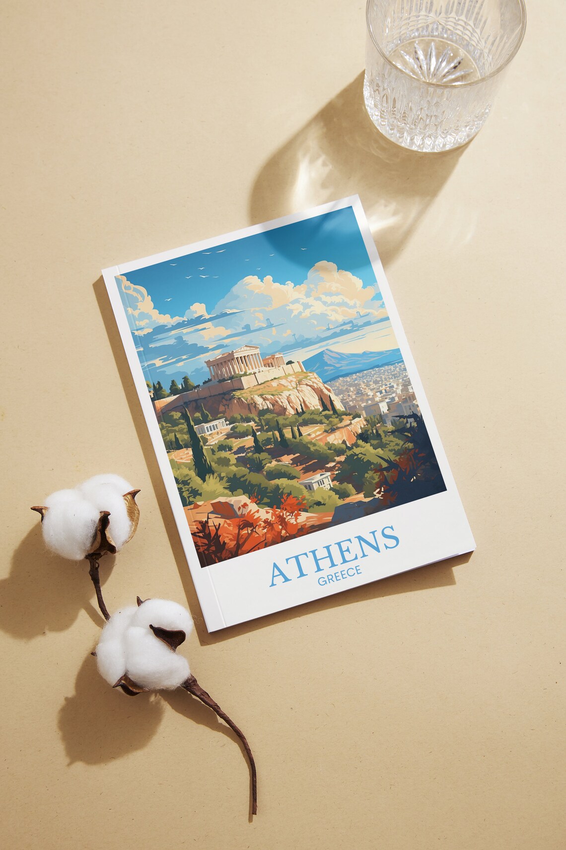 Athens Greece Acropolis on the Rock Vintage Retro Travel Poster - Image 2