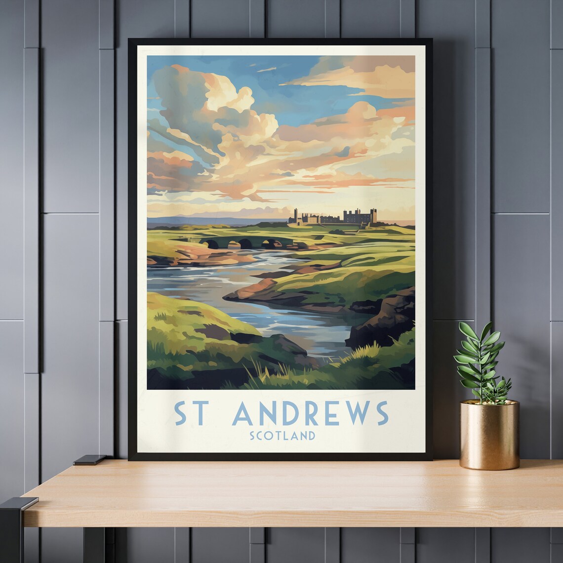 St Andrews Golf Course Print Scotland Golf Poster Home Decor Retro Wall Art Wedding Gift Birthday Gift Print - Image 4