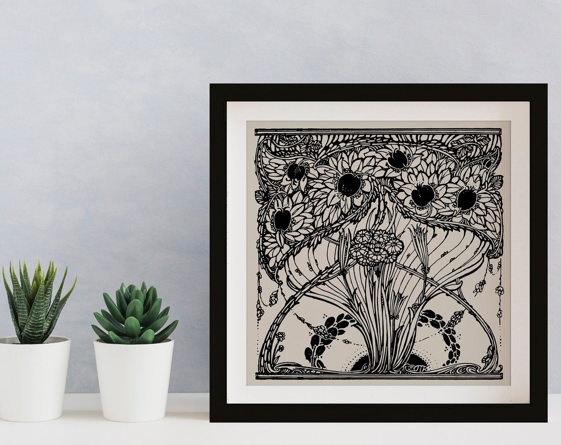 Pomegranate Tree, Vintage Art Nouveau Art Print - Image 2