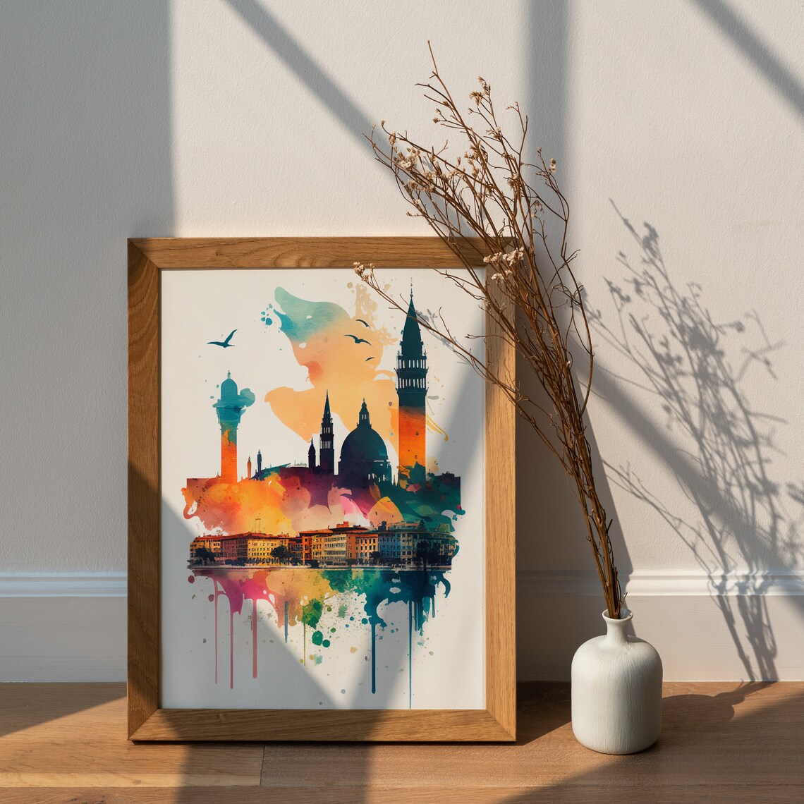 Venice Italy Watercolor City Skyline Grand Canal Style Poster - Image 2