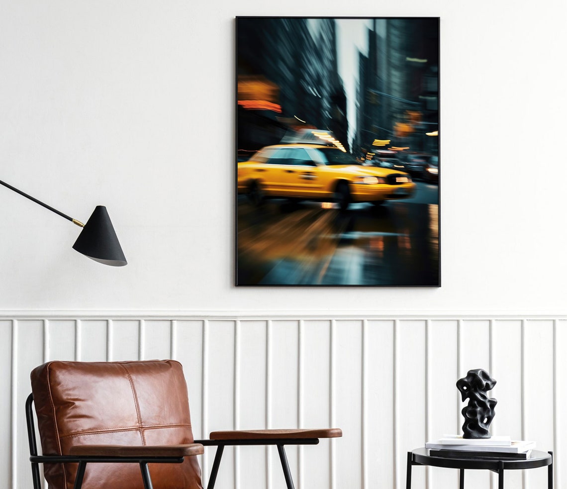 New York City Print New York City Skyline New York Taxis Poster Print Empire State Building Art Print New York Wall Art - Image 4