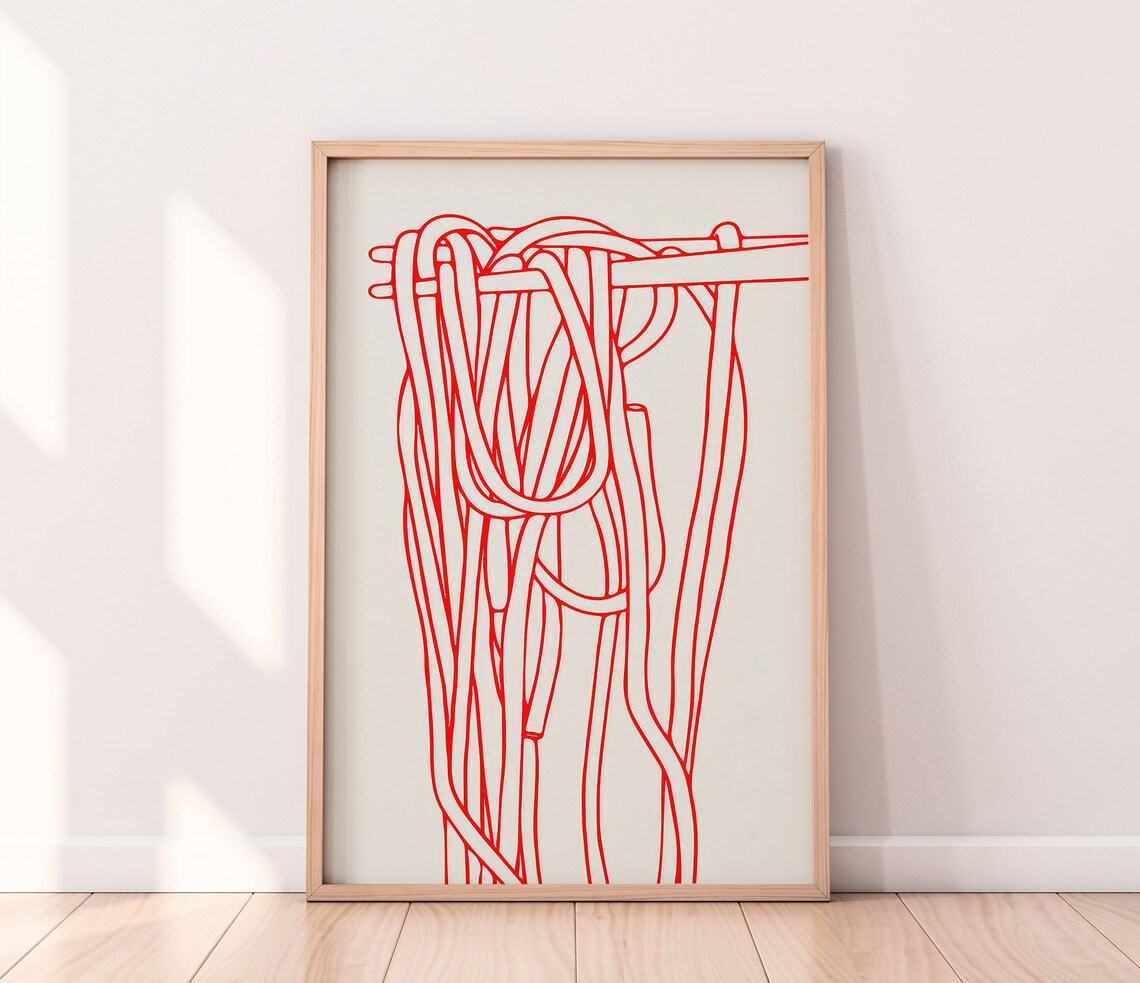 Ramen Noodles Illustration, Japanese Kitchen Poster