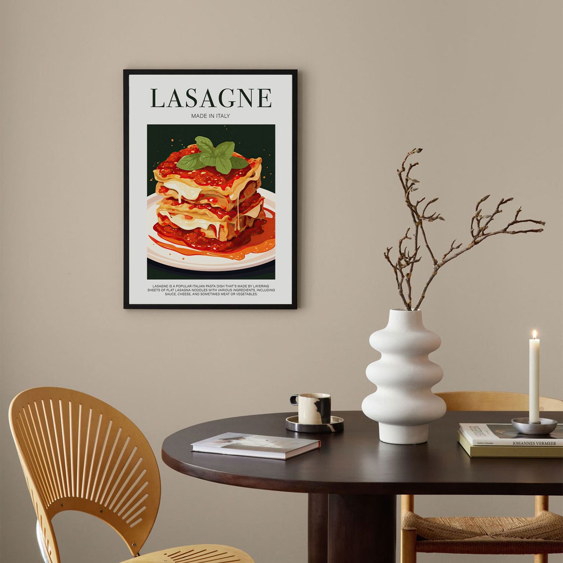 Lasagne Made In Italy Food Poster Cheesy Pasta Slice Kitchen - Image 3