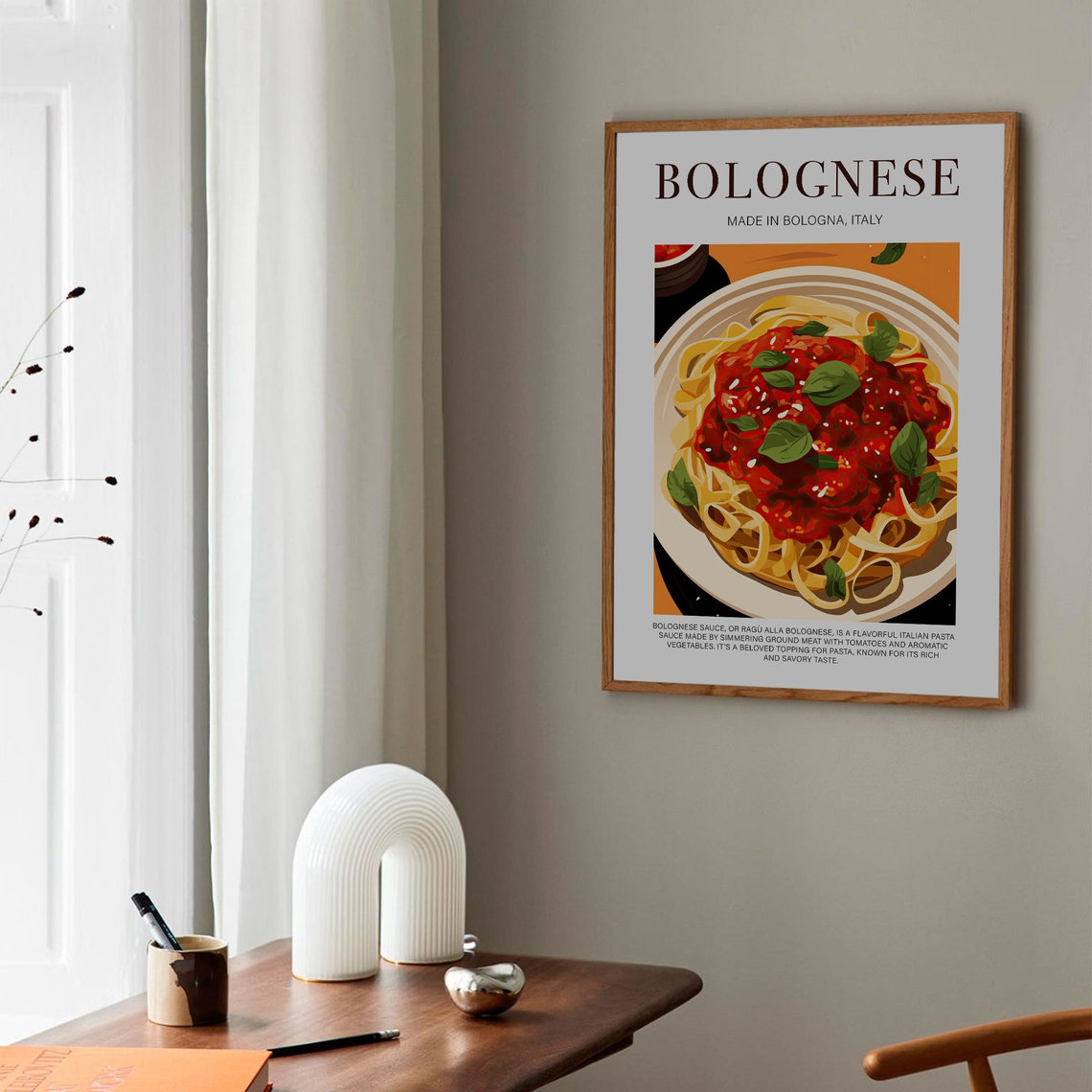 Bolognese Pasta Made in Bologna Italy Retro Kitchen Food Poster - Image 3
