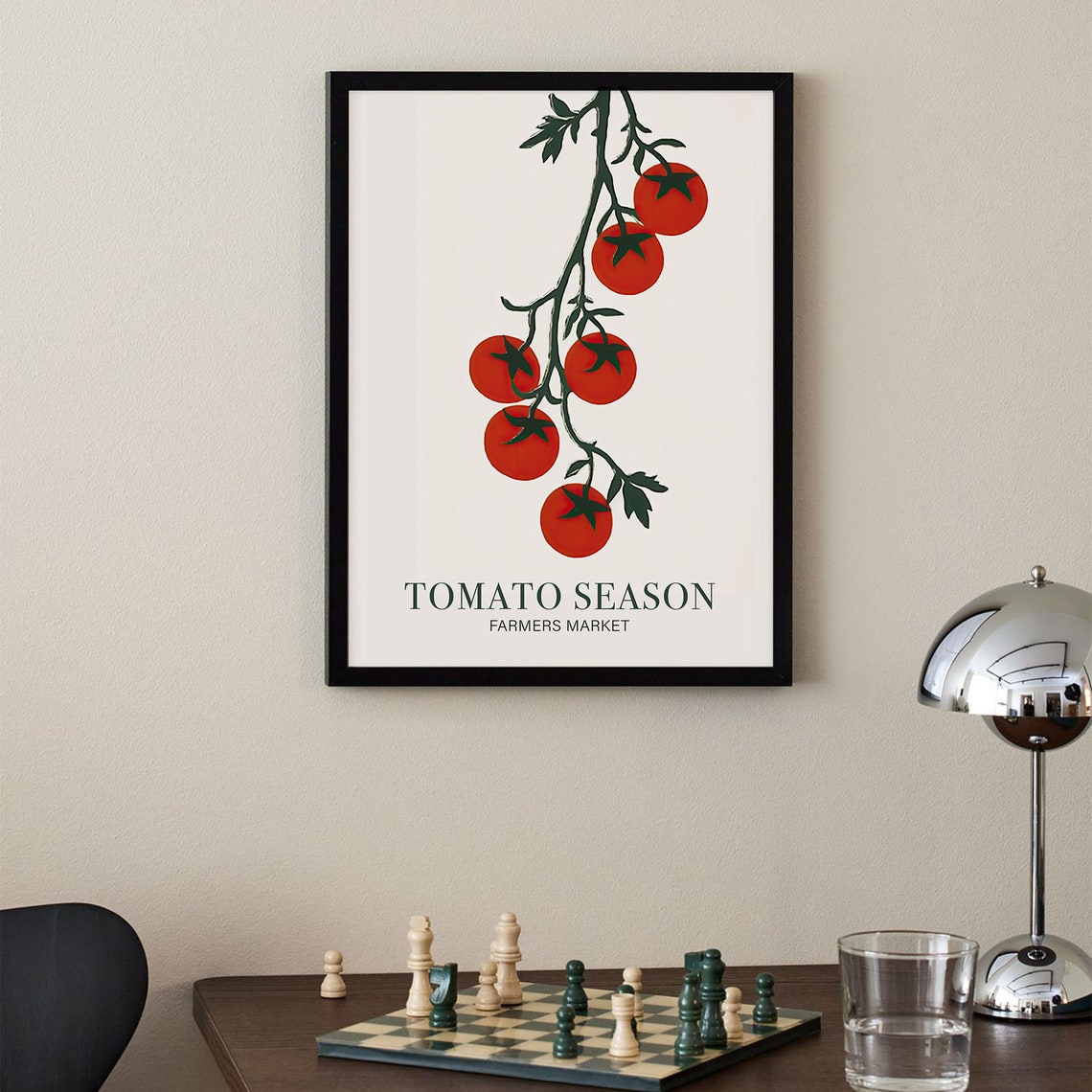 Tomato Season Farmers Market Red Tomato Vine Botanical Poster - Image 3