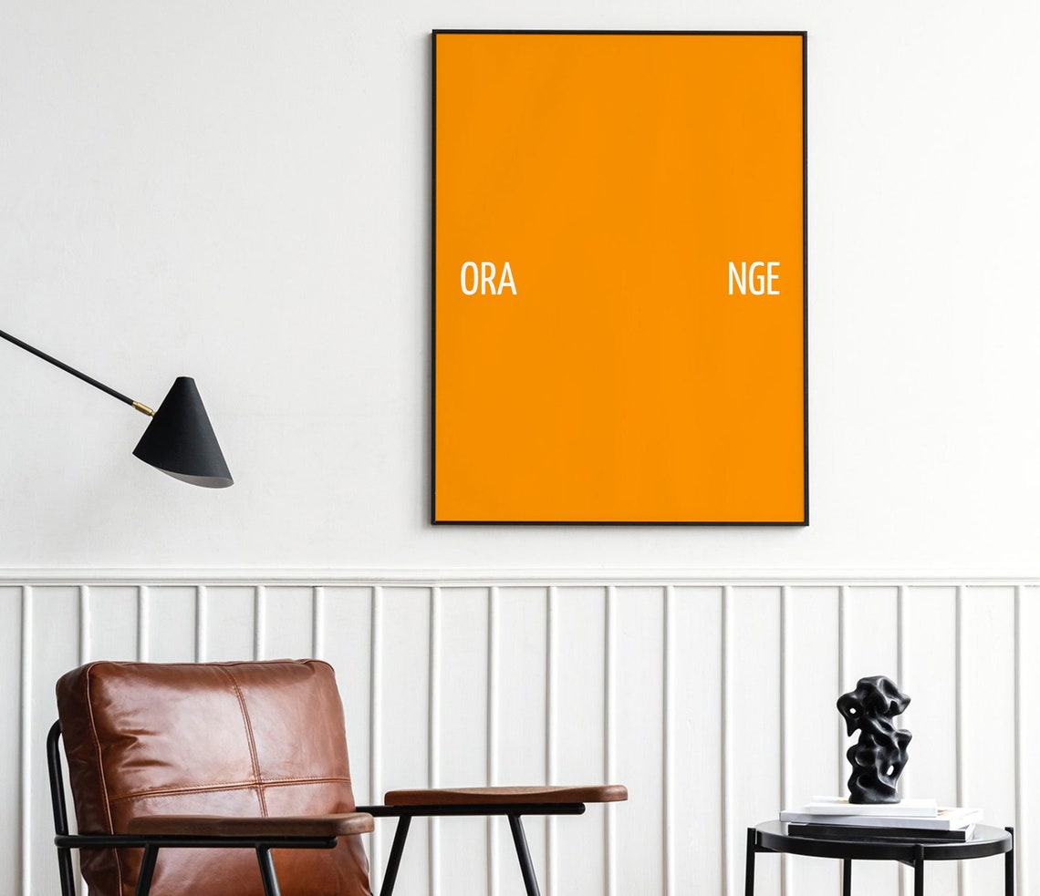 Orange Split Wordplay Typography Citrus Minimalist Kitchen Poster - Image 2