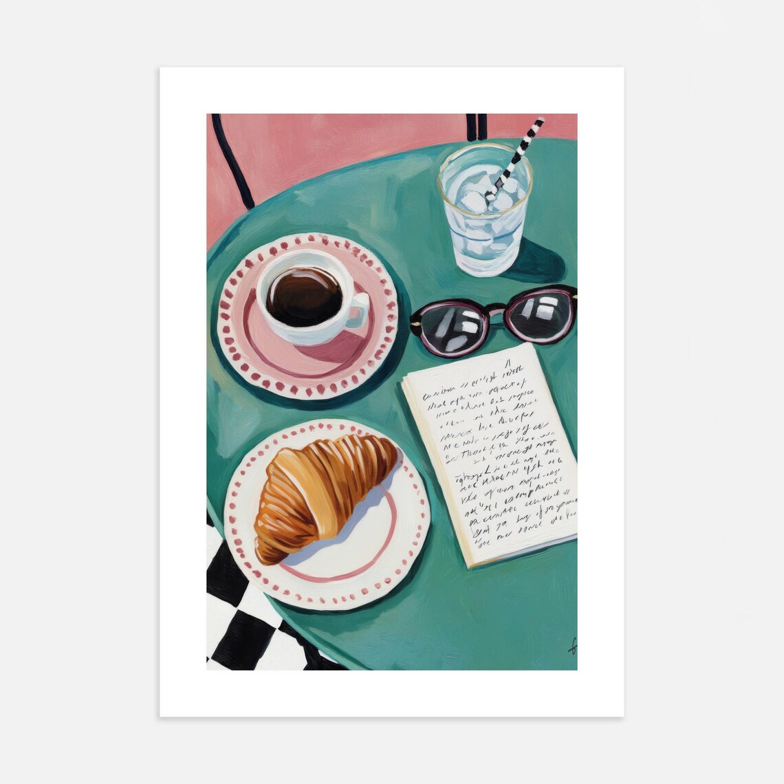 Food Spread Art Lunch With Friends Art Print Kitchen Wall Art Food Painting Colorful Wall Art Living Room Print - Image 3