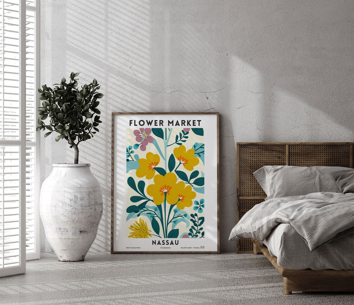 Nassau Poster Bahamas Flower Market Poster Floral Art Print Gallery Wall Art Flower Lovers Gift Ai Art Poster Floral Charm - Image 4