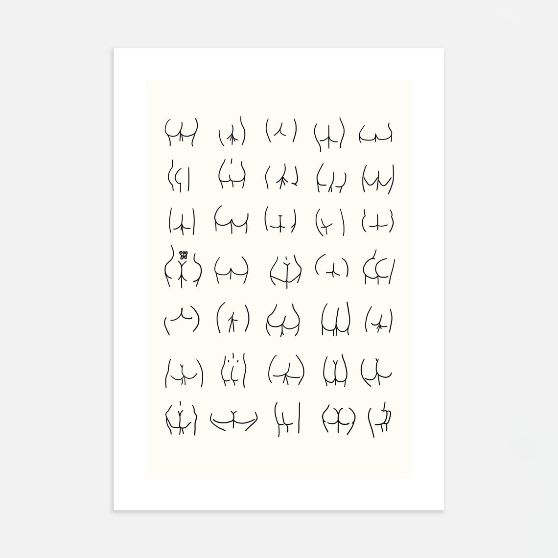 Nice Bum Body Positive Line Art Poster for Modern Bathroom Wall - Image 2