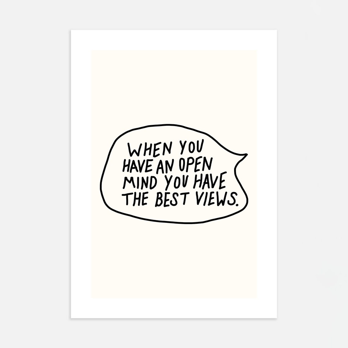 Open Mind Print Motivational Quote Maximalist Inspirational Motivational Typography Dorm Room Art Inspirational Art Quote - Image 4